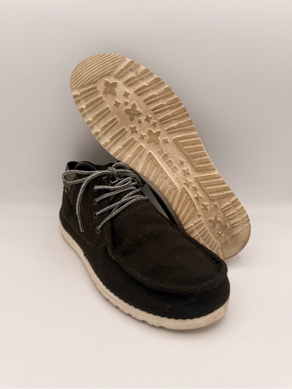 Men's Hey Dude Wayne Forest Green High-Top Casual‎ Slip-On Lace-Up Shoes Size 10
